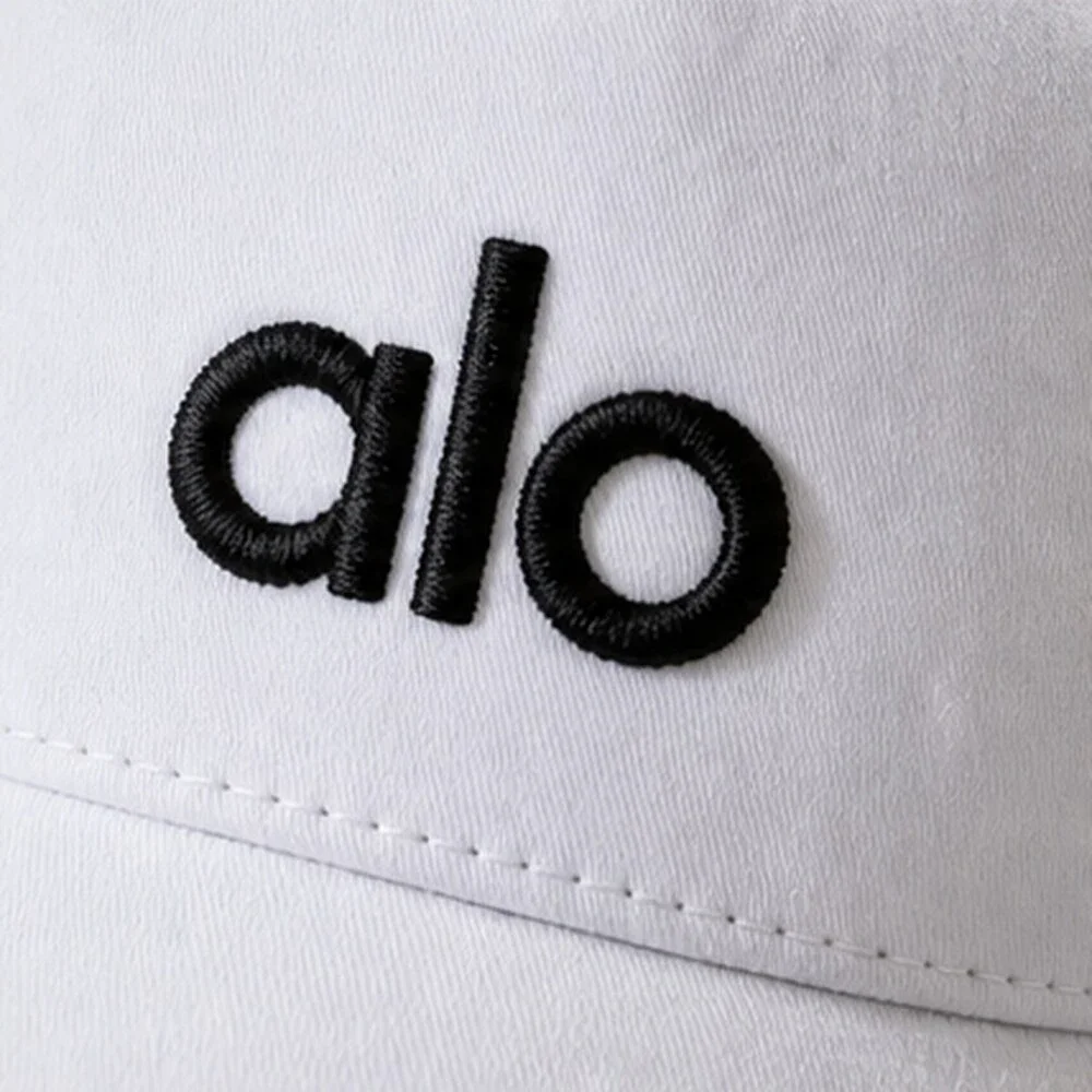ALO Yoga White Black Travel Mesh Trucker Cap Hat NWT